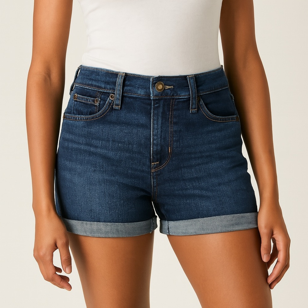 Levi’s Mid Length Denim Shorts Size 26 Classic Blue Cuffed Women’s